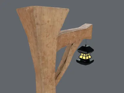 Low Poly Street Lamp Low-poly 3D model