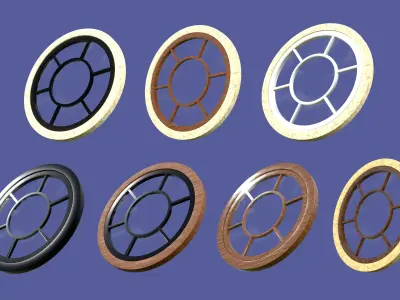 PBR Round Window Low-poly 3D model