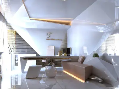 Clinic modern office with furniture and lighting 3D model