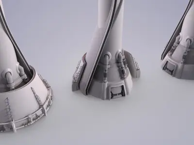 Sci-fi Tower Low-poly 3D model buy