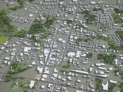 Fayetteville - North Carolina  Low-poly 3D model