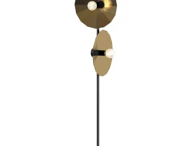 COMETA floor lamp with two gold discs 3D model