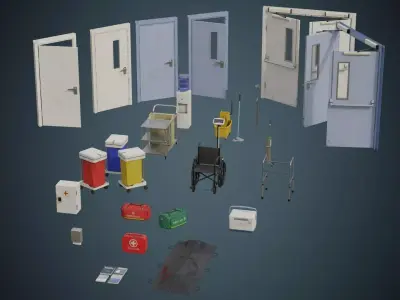 Hospital Props Collection 2B 3D Model Pack