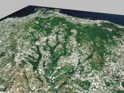 Ischia volcanic island Tyrrhenian Sea 3D model