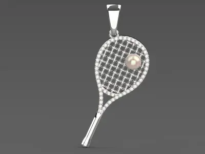 pearl tennis jewelry pendant pp0034 3D print model