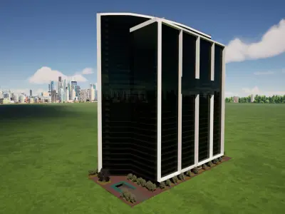 Office Tower  Conceptual 3D Model Low-poly 3D model