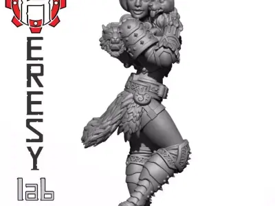 Heresylab HL261 - Scifi Wolf Female Guard  3D print model