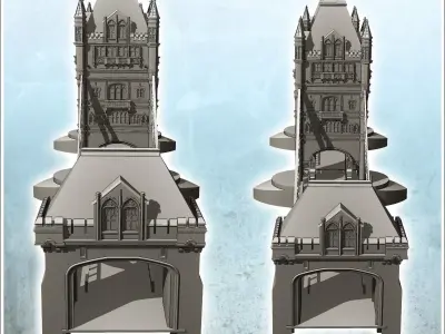 Tower Bridge over the Thames London United Kingdom - Modern WW2  3D print model