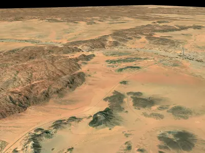 Mecca and the Red Sea coast of Saudi Arabia - tile n21 e42 3D model