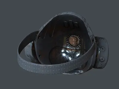Gas mask helmet 3d model scifi Low-poly Low-poly 3D model Low-poly 3D model 62