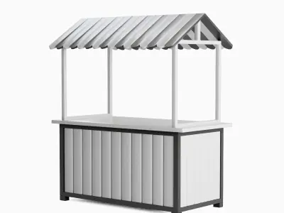 Food Stand 10 Low-poly 3D model