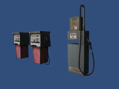 Gasoline pumps Low-poly 3D model