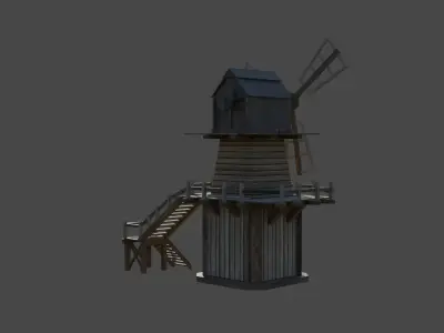 Windmill 3d model Low-poly 3D model