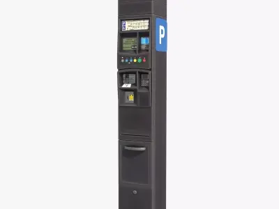 Parking Meter Low-poly 3D model