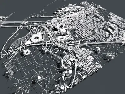 Cityscape Pentagon City Washington USA 3D model