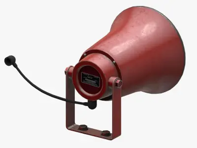 Siren megaphone Low-poly 3D model