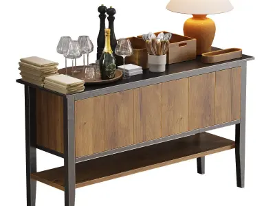 Waiter station for restaurant or cafe with items 3D model