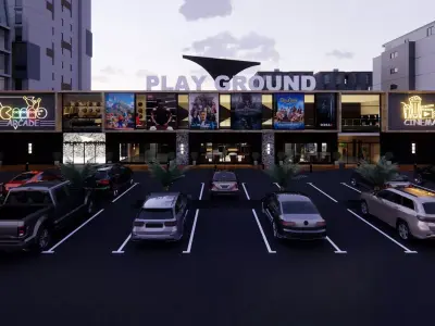 CINEMA ARCADE AND BOWLING ALLEY DESIGN Low-poly 3D model