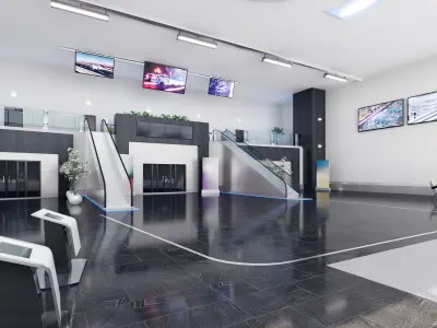 Business center lobby interior 3D model