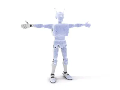 Retro Robot model pack Low-poly 3D model