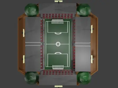  Low Polygon 3D Stadium Low-poly 3D model