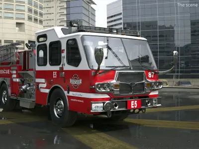  Eastside Municipal Firefighting Truck E5 Red 