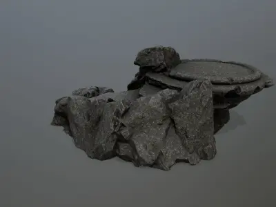 Ladder piece of rock Low-poly 3D model
