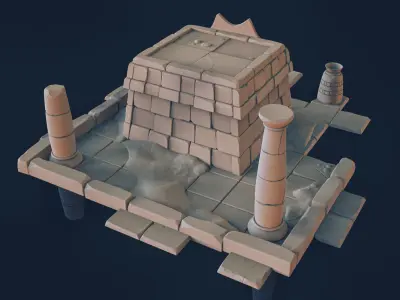 Temple high poly egyptian 3D model