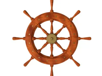 Wooden Helm Wheel 3D model