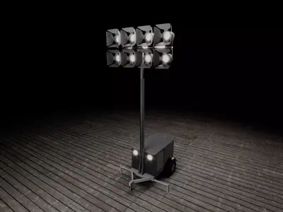 Portable Lighting Tower 3D model