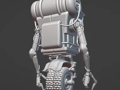 WheelRobot Low-poly 3D model