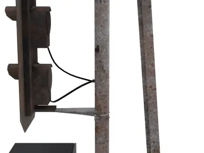 Train Traffic Light Weathered 2 3D model