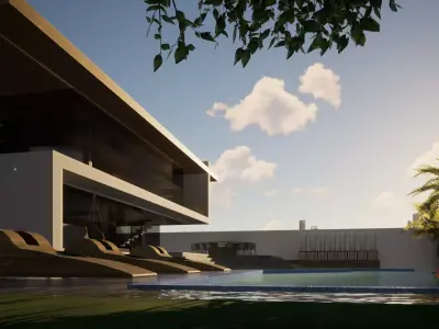 Modern chalet 3D model