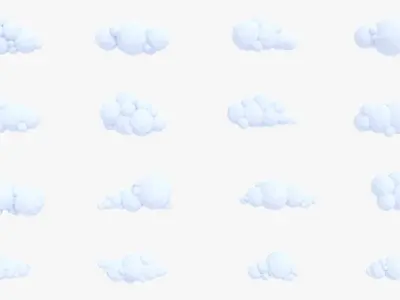 LowPoly Clouds Pack Low-poly 3D model
