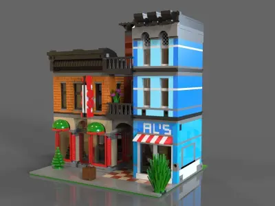 Lego Pool Low-poly 3D model