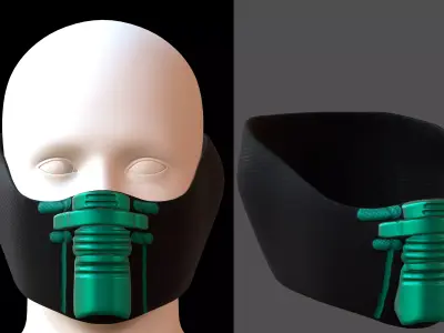Gas mask helmet 3d model scifi Low-poly  Low-poly 3D model 196