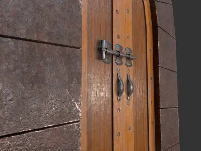 Medieval Door-6 Low-poly 3D model