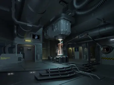 Sci-Fi Laboratory Low-poly 3D model