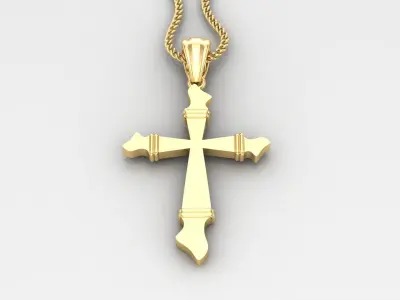 Light Gold 18K Cross Pendant 2CP062 3D print model