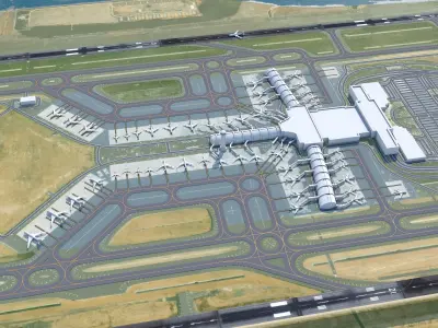 Muscat Airport 10km Low-poly 3D model