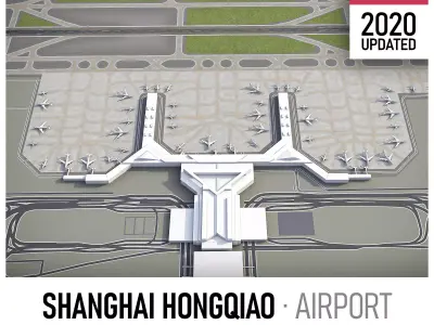 Shanghai Hongqiao International Airport - SHA Low-poly 3D model