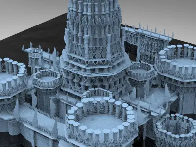 Grand Celtic Bridge Towers Kit bash 3 3D model