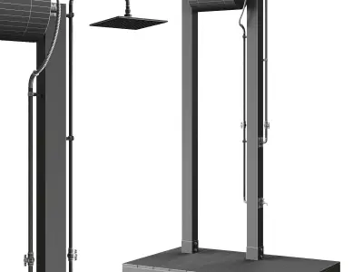 Combined shower with sprinkler 3D model