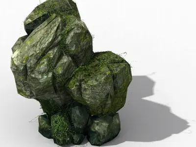 Climbed rattan - stone 02 3D model