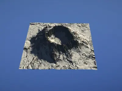 Landscape Environment Volcano Snow 32 Low-poly 3D model