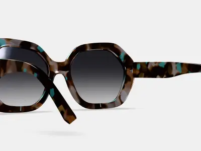 Estrada Sunglasses in Prickly Pear Tortoise 3D model