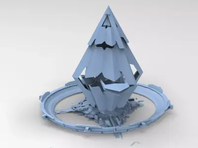 Sci fi squid pyramid 1  Low-poly 3D model