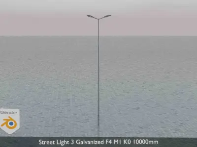 Street Light 3 Galvanized F4 M1 K0 10000 mm Low-poly 3D model