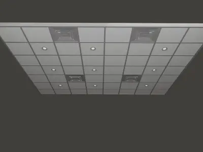 Modern Drop Ceiling 3D low-poly and PBR Model Low-poly 3D model