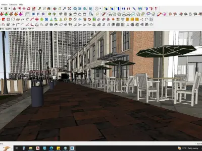 6 Classical Apartment building with Shopping mall 3D model